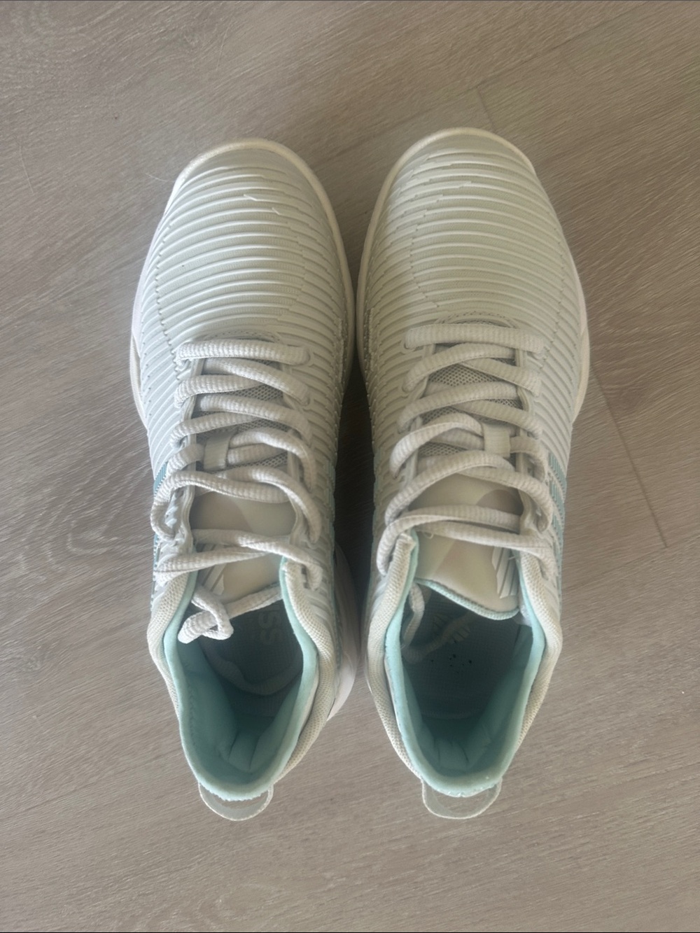 K-Swiss Women's Athletic Sneakers in White and Light Teal